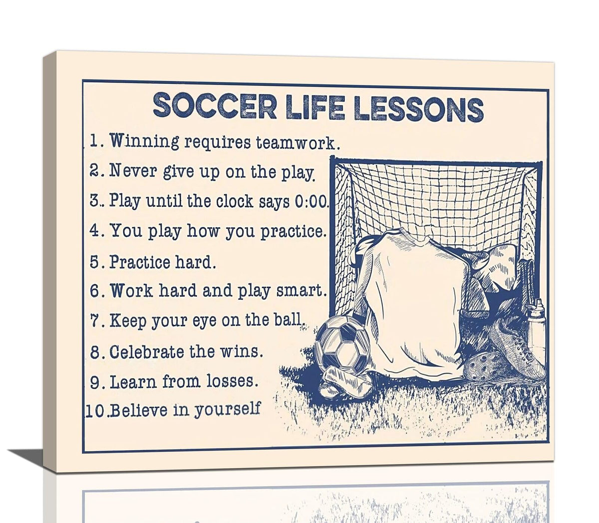 Soccer Wall Art Soccer Life Lessons Canvas Painting Prints Soccer Inspirational Quotes Pictures Wall Decor Sports Decor for Boys Bedroom Modern Artwork Home Decoration for Living Room Office 24"x20" (Soccer Life Lessons / 24"L x 20"W)