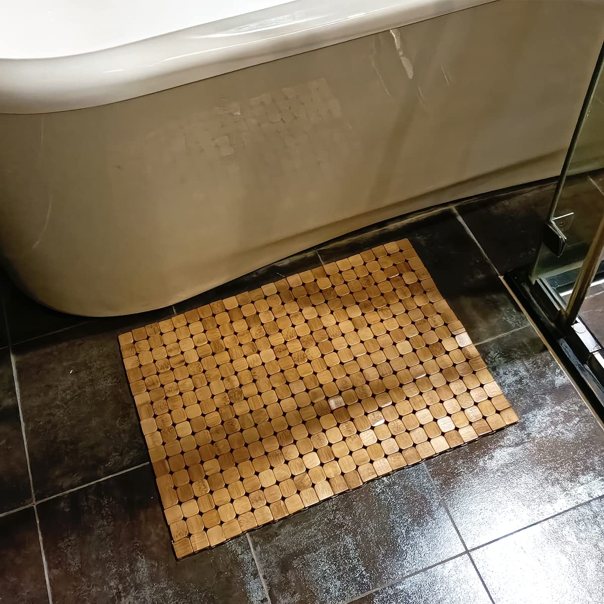 Bamboo Bath Mat with 15.7X23.6 inch (23.6" x 15.7" (Rectangular))