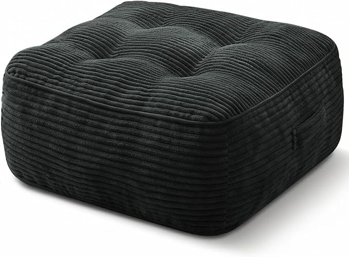 11" Thick Washable Floor Pillow for Adults (Dark Gray)