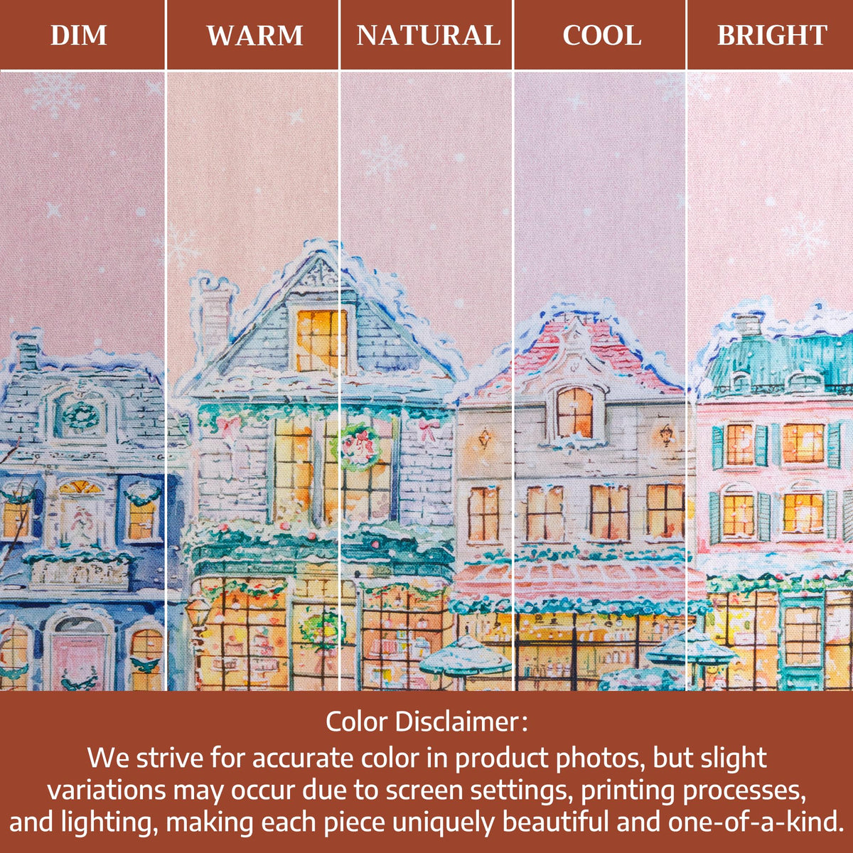 Placemats Set of 4 Reusable 100% Cotton (016 - Christmas Market - Pink / 13" X 19" (Pack of 4))