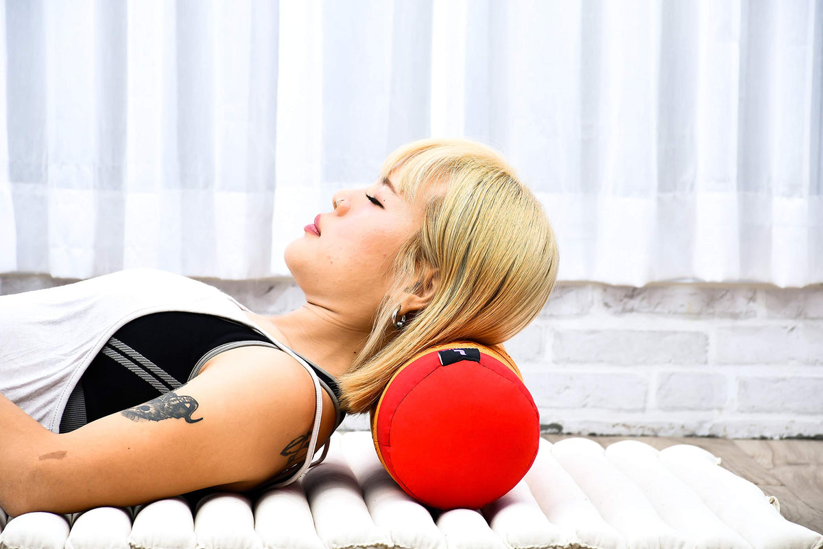 Yoga Bolster 20 x 6 x 6 inches Kapok Roll for Meditation & Massage (Sf02 - Orange)