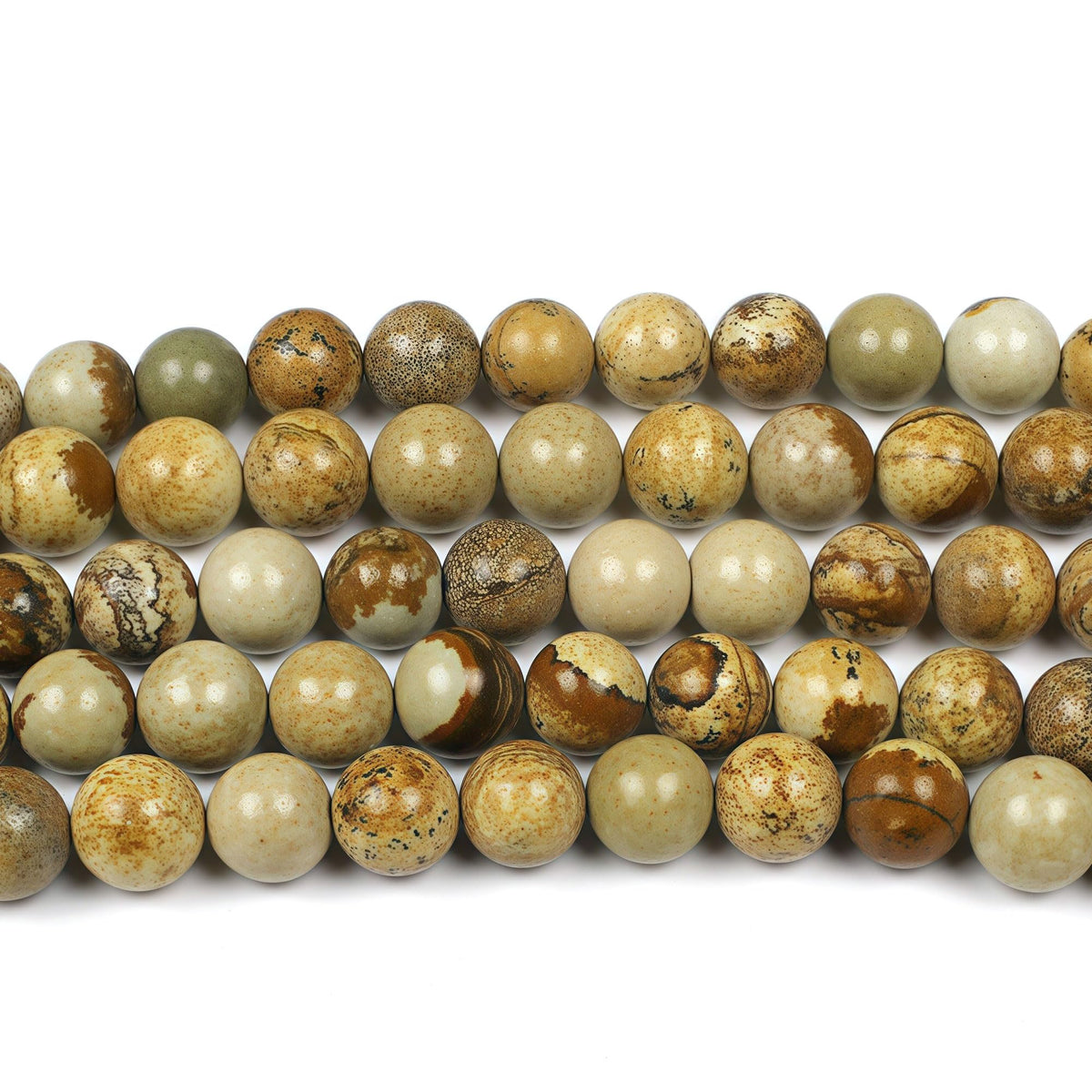 AAA Natural Picture Beads Stone Beads for DIY Bracelet Making Strand 15" (Picture Jasper / 12mm)