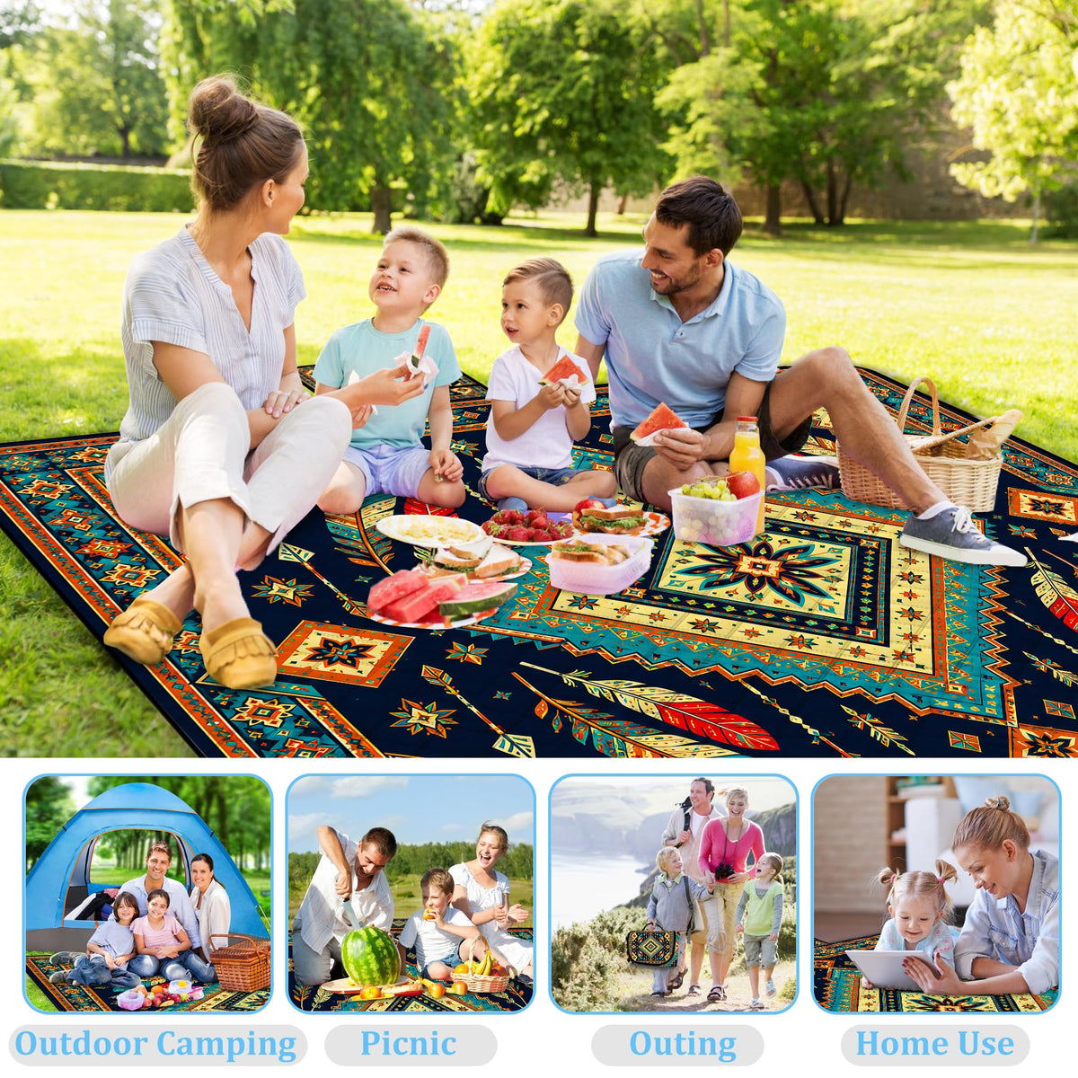 Extra Large Picnic Blanket Waterproof (Brown)