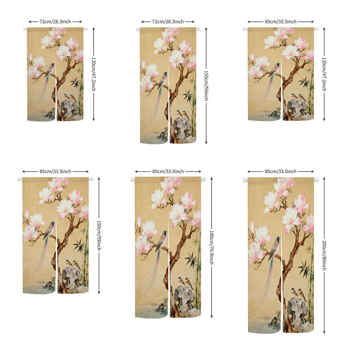 Noren Curtain (Beige Pink / 33.5"W x 70.9"L (Pack of 1))