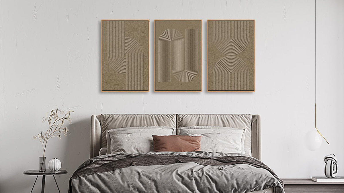Minimalist Framed Wall Art (Brown Wabi-Sabi Abstract / 24"L x 16"W)