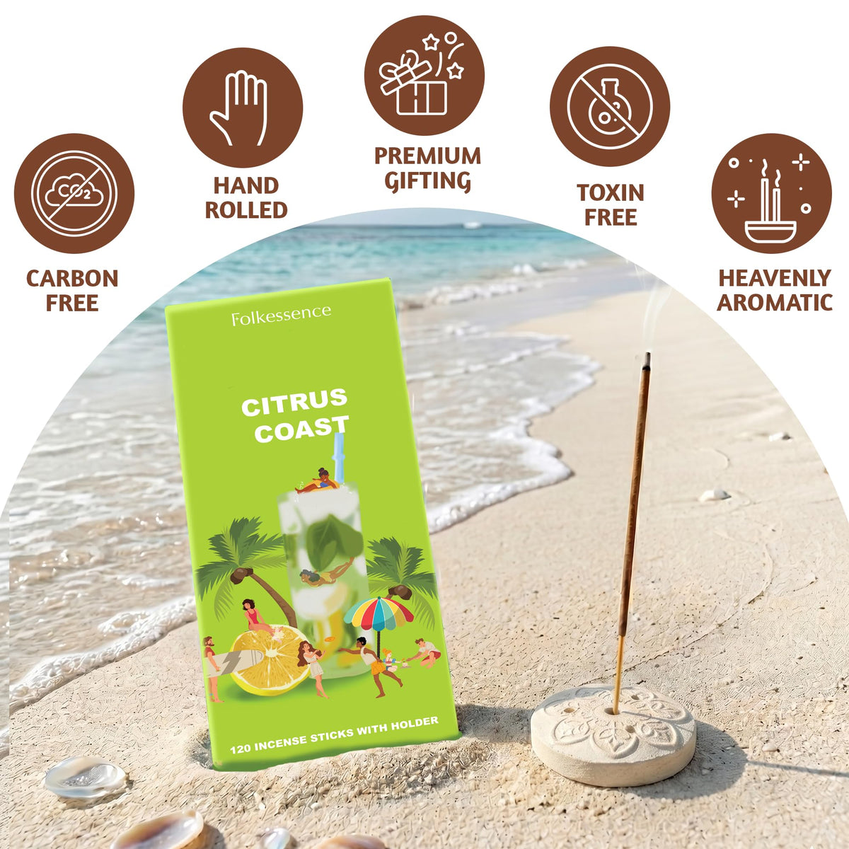 Premium Incense Sticks with Holder (Pack of 120)