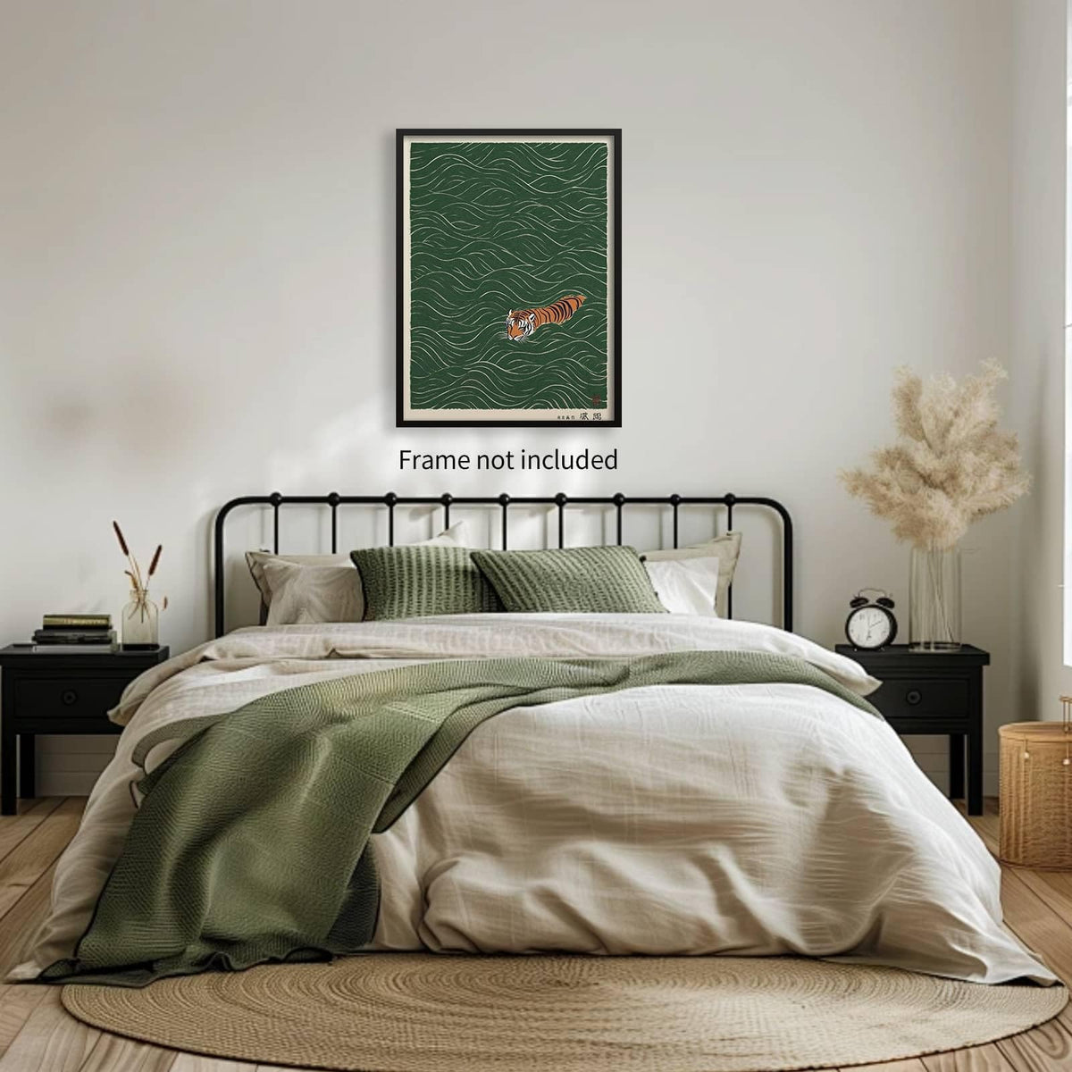 Vintage Japanese Tiger Swimming Prints Ukiyo (Unframed / Japanese Prints / 14"L x 11"W)