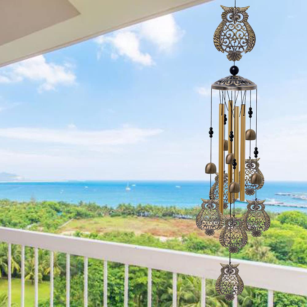 Garden Owl Wind Chimes Outdoor Indoor Decor