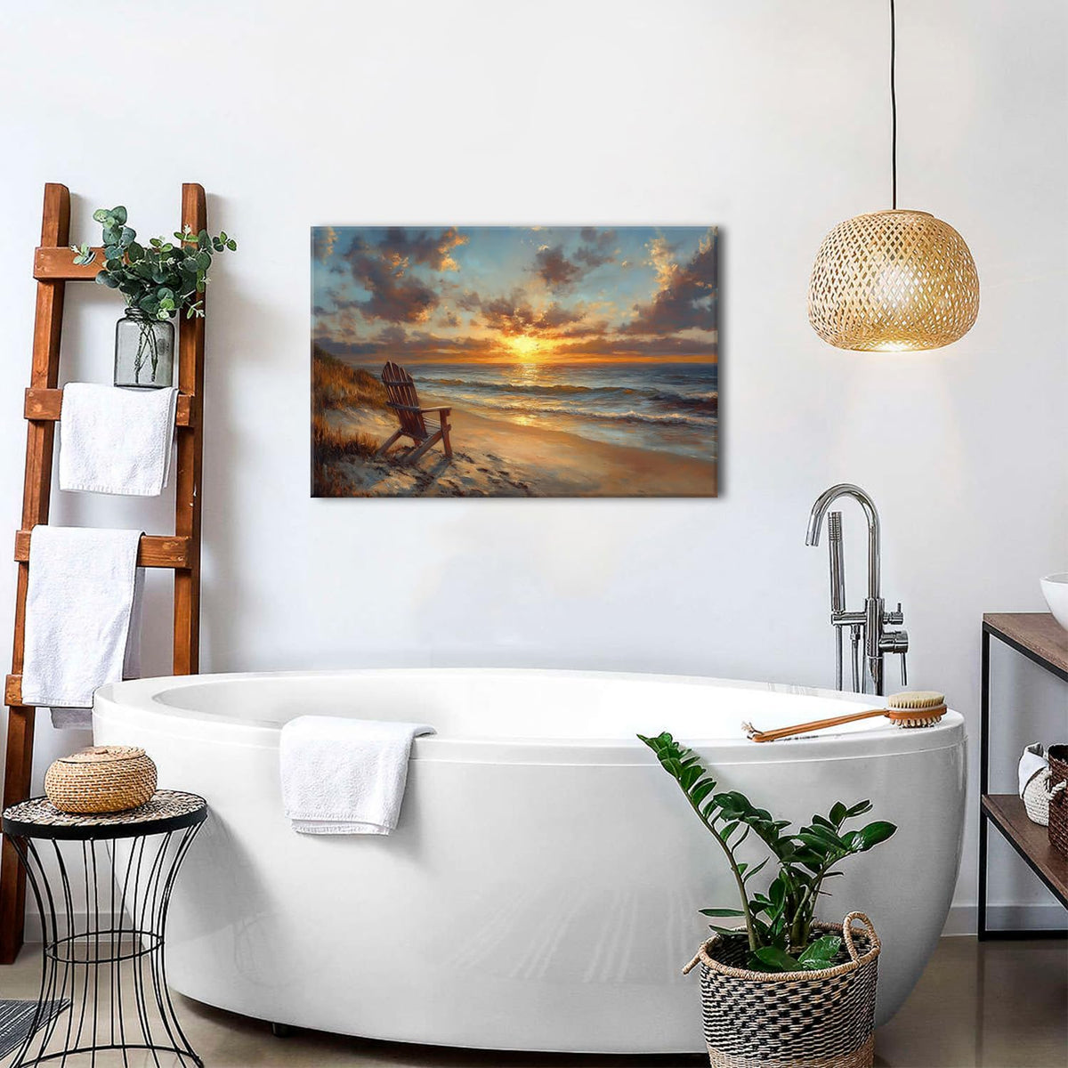 Beach Wall Art Landscape Coastal Wall Decor Ocean Seascape Picture for Living Room Nature Scenery Poster Natural Sunrise Nautical Painting Prints Modern Seacoast Artwork Bathroom Home Decoration 20x30 (30"L x 20"W / Beach)
