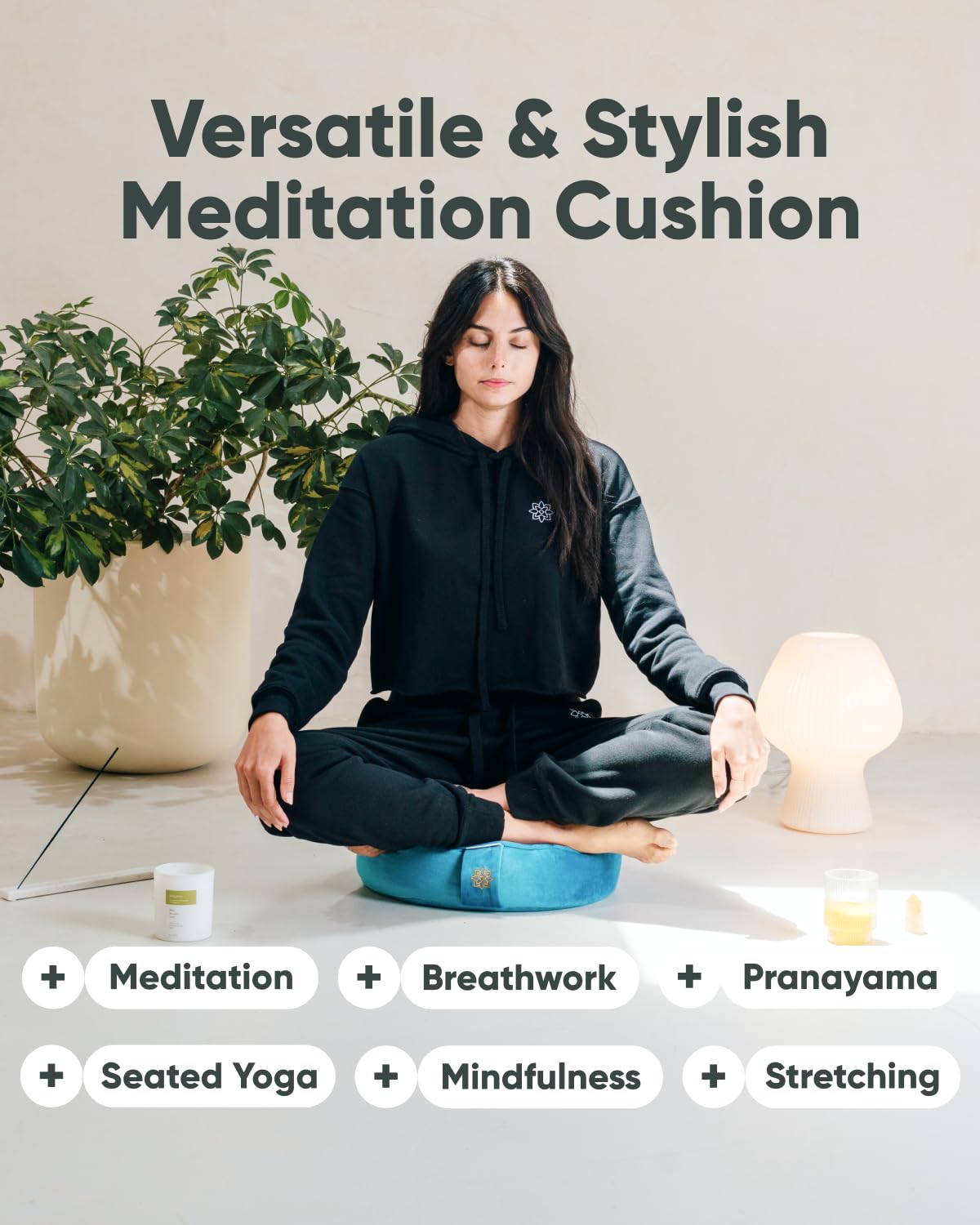 Mindful & Modern Velvet Meditation Cushion (Tropical)