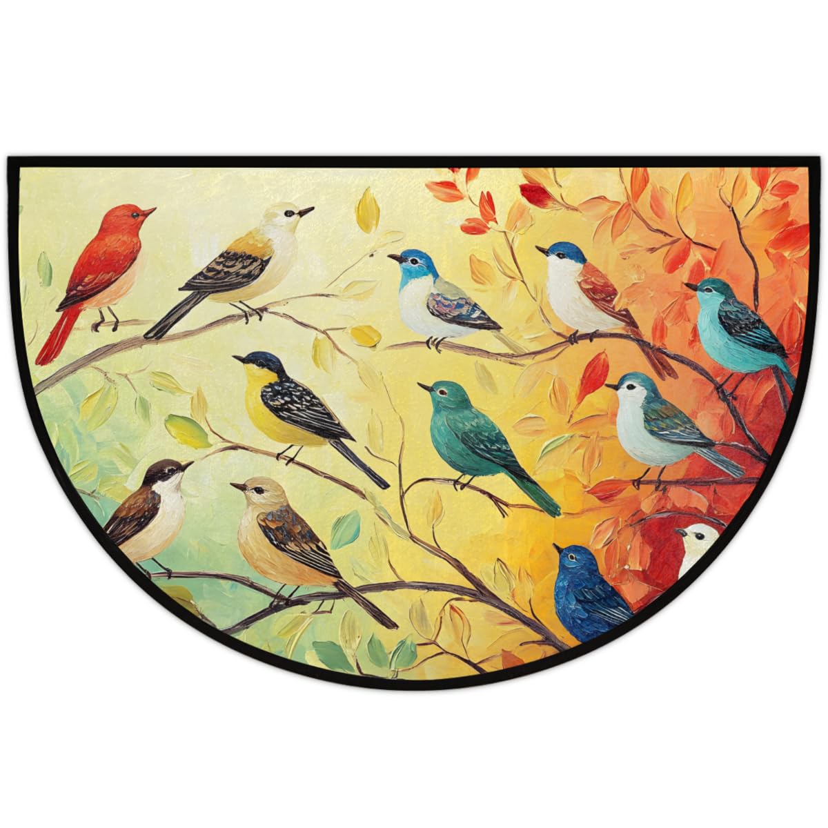 Front Door Mat Indoor Outdoor Entrance (A-2 Vintage Bird)