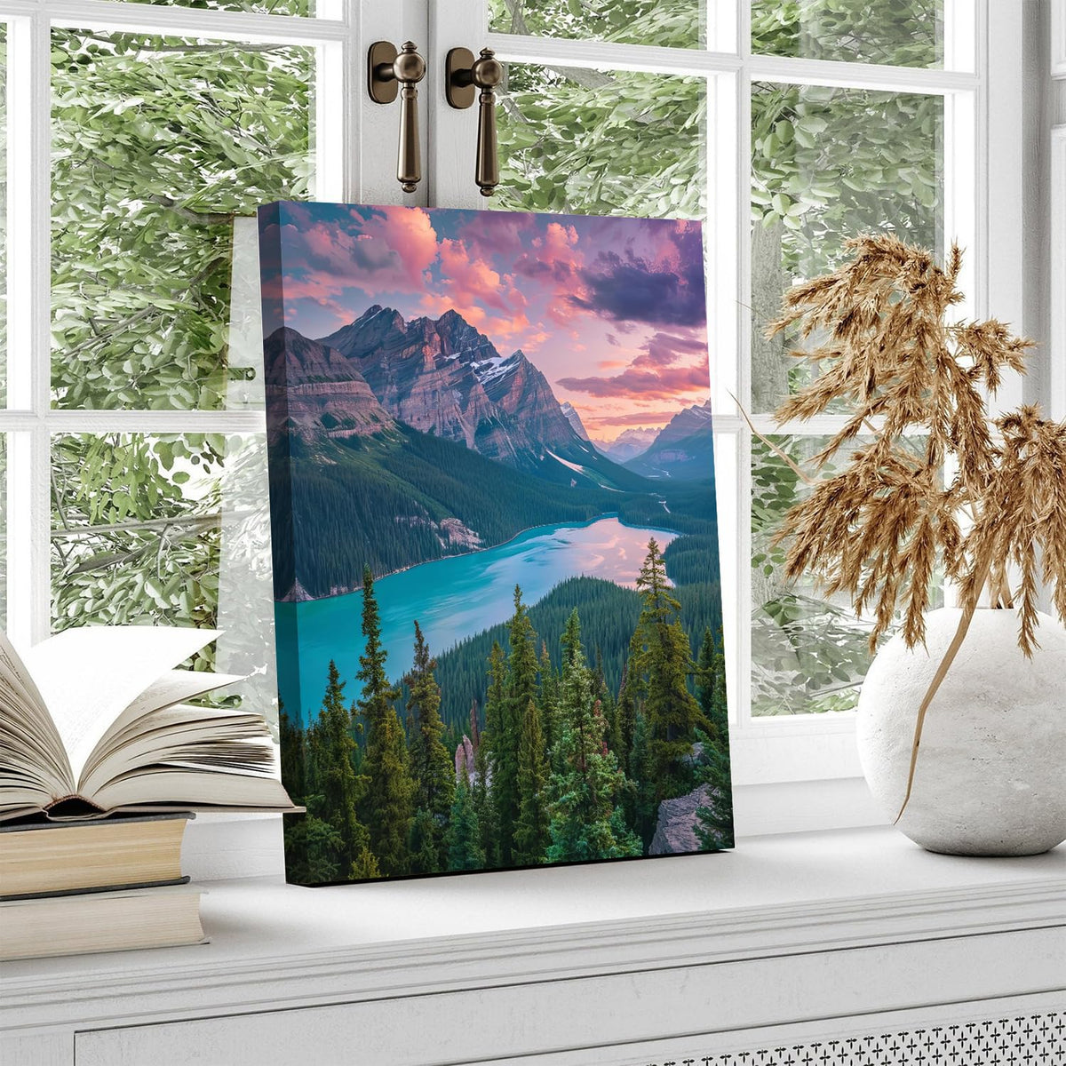 Mountain Wall Art Banff National Park Posters Rocky Mountains Pictures Wall Decor Nature Forest Landscape Canvas Prints Moraine Lake Scenery Painting for Living Room Bedroom Home Decorations 12x16" (16"L x 12"W / Baff National Park)