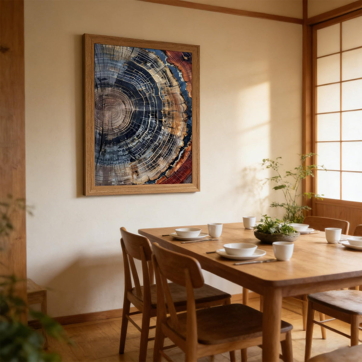 Tree Ring Wood Frame Wall Art (Wooden frame Colorful Tree Ring / 24"L x 16"W)