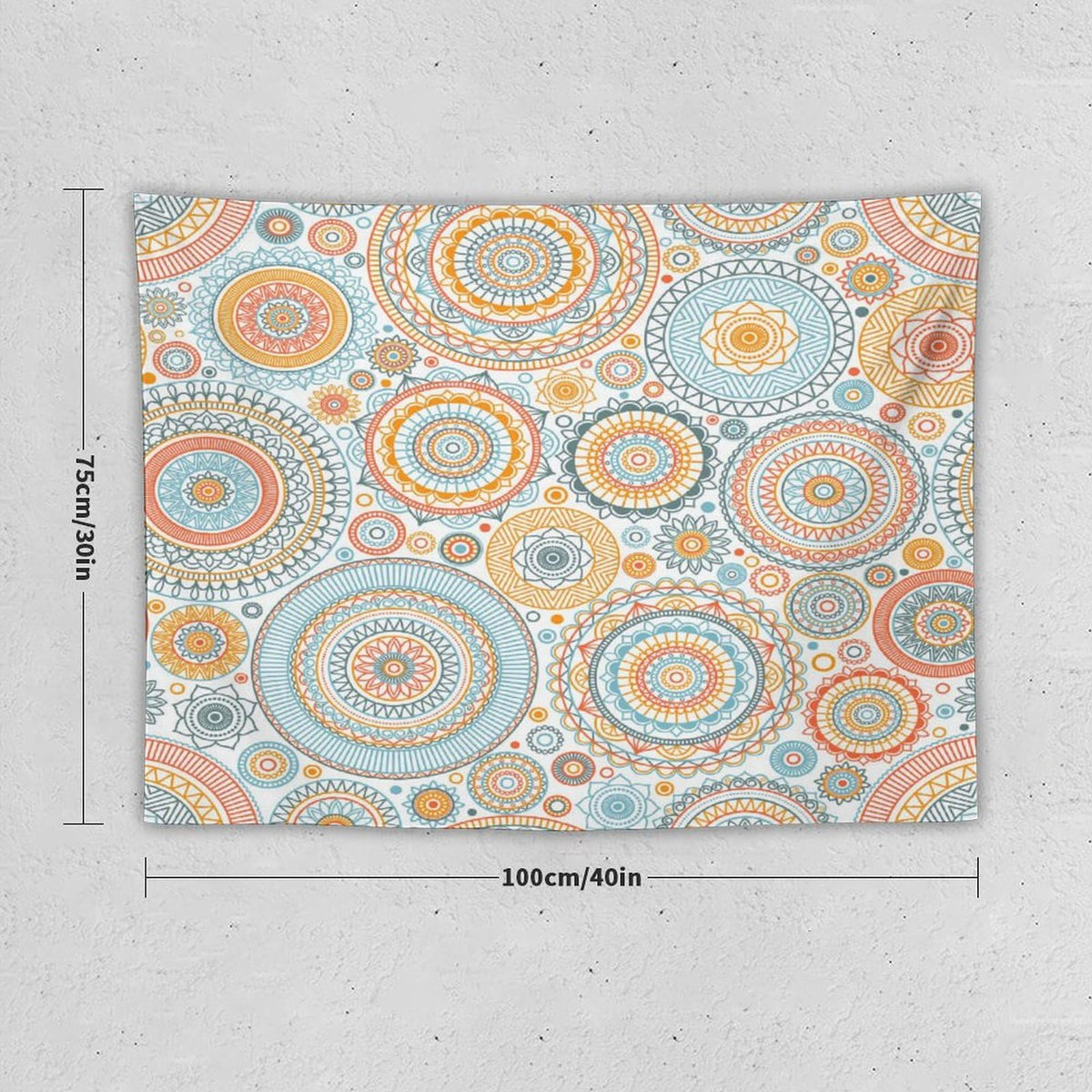 Boho Floral Tapestry Wall Hanging Abstract Mid Century Bohemian Tapestries Home Decor for Living Room Bedroom Apartment Farmhouse Dorm 30"x40" (30"L x 40"W / Mandala-29)