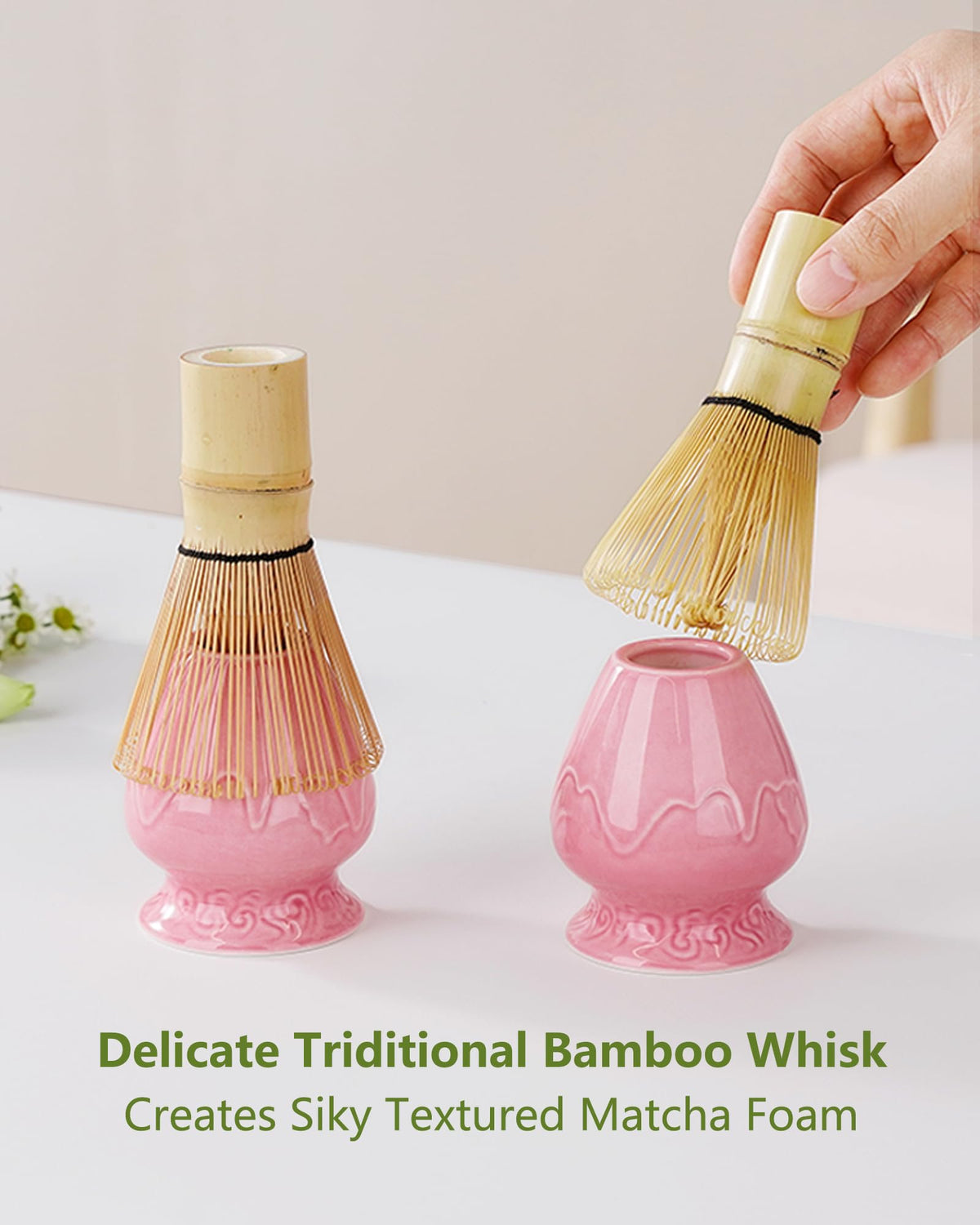 Premium Matcha Whisk Set (01-Pink-Pink Box / 6 Pcs)