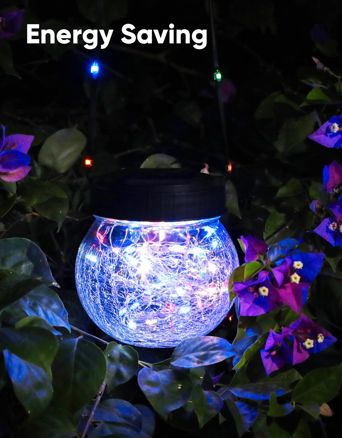 Solar Lantern Solar Lights Outdoor Waterproof 6 (Black Cap RGB Light / 6 Pack)