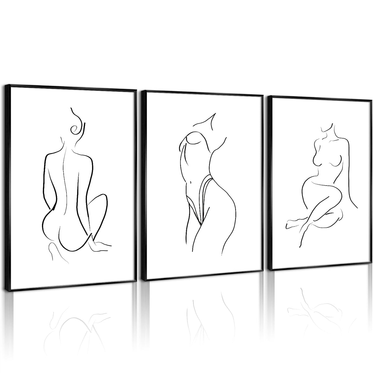 Minimalist Line Wall Art Woman Body Outline Wall Art Prints Women Figure Drawing Painting Body Line Art Wall Decor Female Wall Art Abstract Woman Silhouette Canvas Aesthetic 16x24x3 Inch Unframed (Unframed / Woman Line Art - B / 24"L x 16"W)