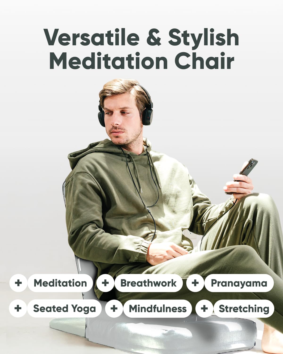 Folding Pro Meditation Chair (Classic White)