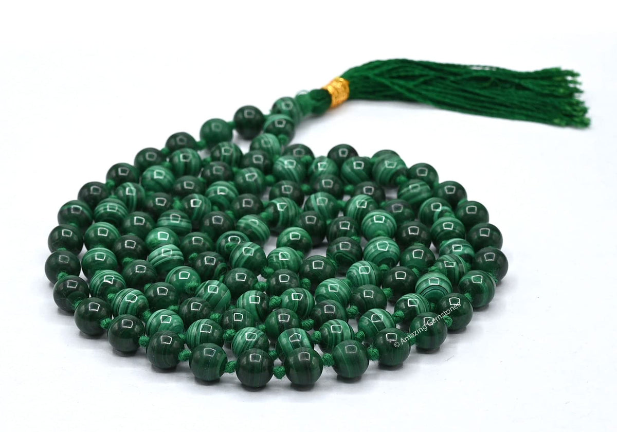 Malachite Mala Beads (Malachite (Original) / Knotted)
