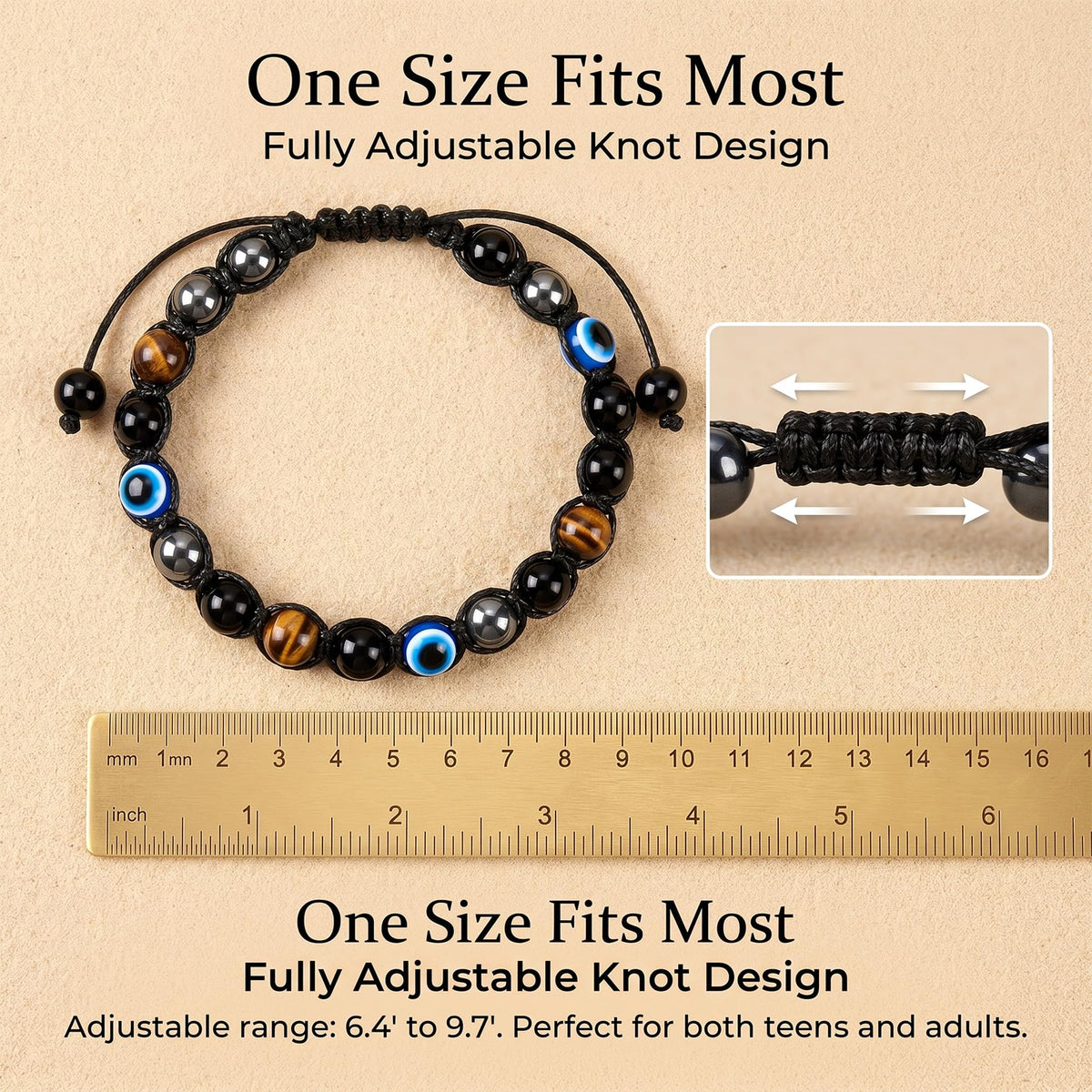 Evil Eye Bracelets for Mens Women (8mm)