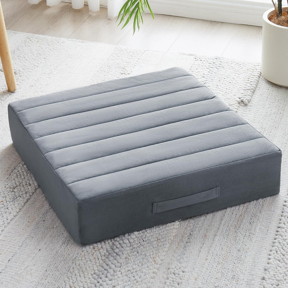 22 inches Floor Pillow for Adults (Dark Gray / 1 Count)