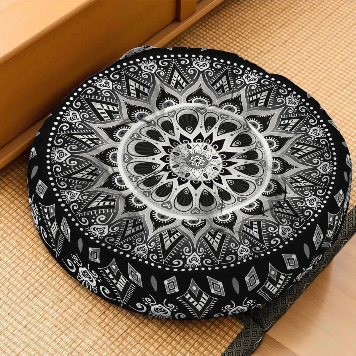 Mandala Meditation Cushion (09.mandala Meditation Cushion-2 / 22x22 inch round)