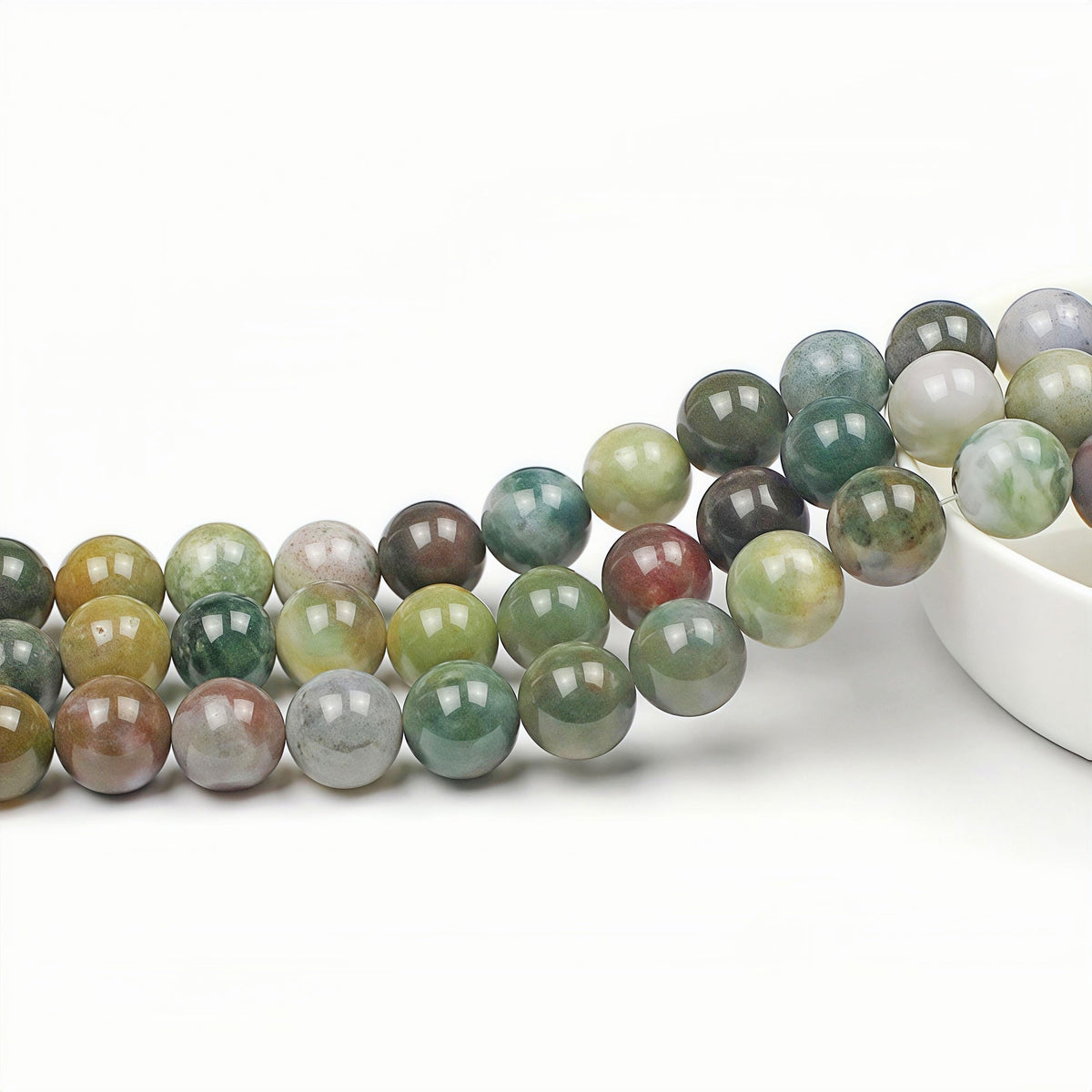 AAA Natural Round India Agate Stone Beads Onyx Loose Beads for DIY Necklace Bracelat Jewelry Making Strand 15" (Indian Agate / 10mm)