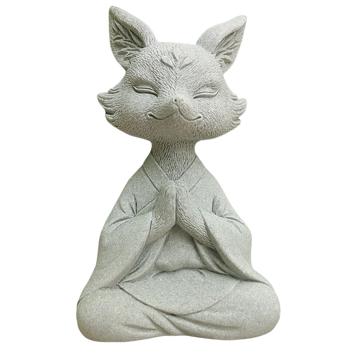 Meditating Fox Statue Yoga Animal Figurines Zen Fox Sculpture (S1)