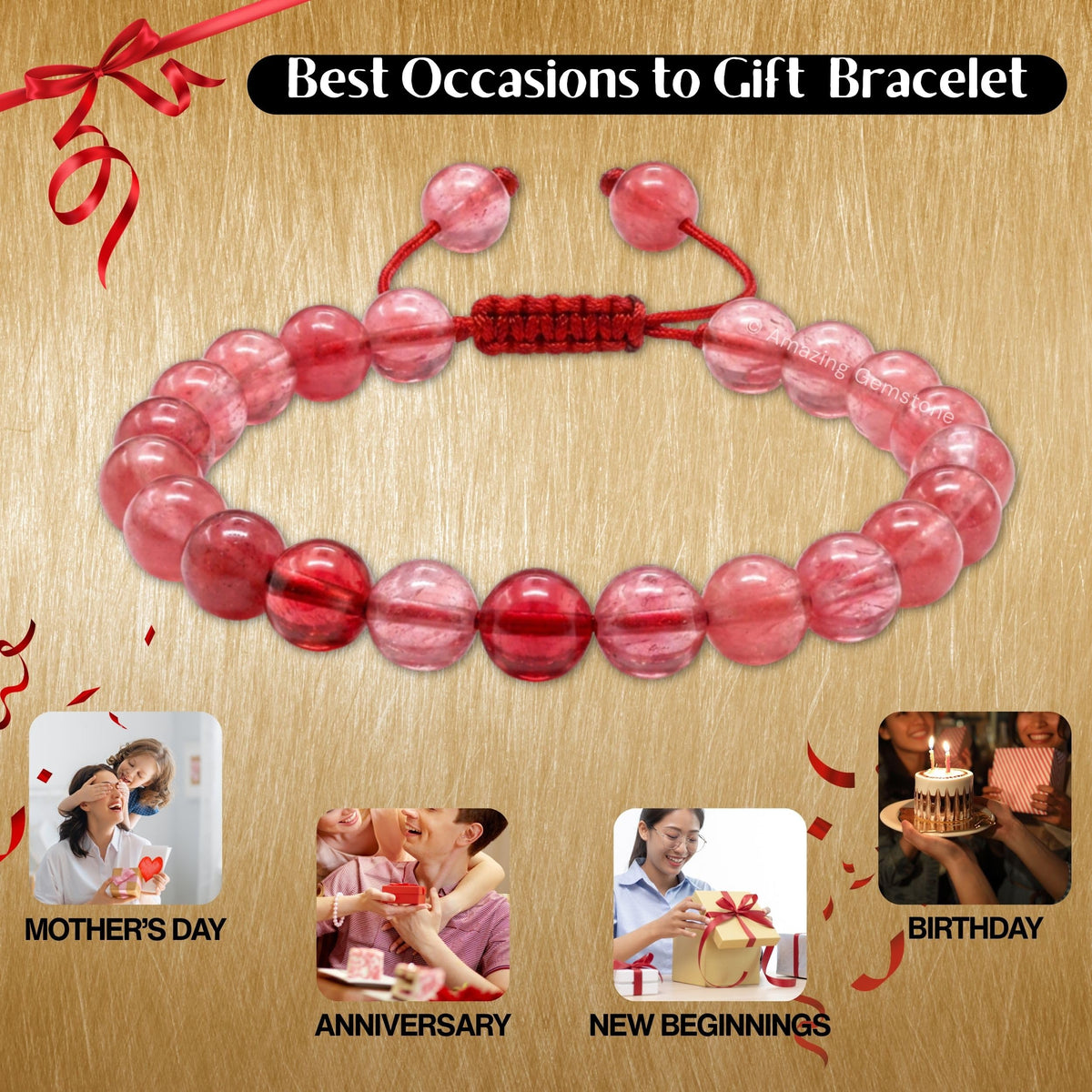 Cherry Quartz Bracelet (Cherry Quartz)