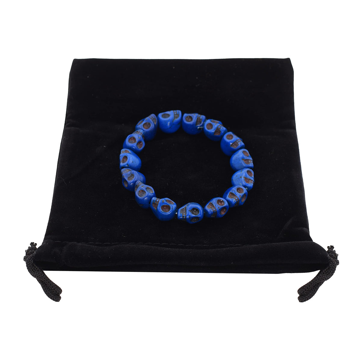 Skull Bracelet for Men Women (Navy Blue)