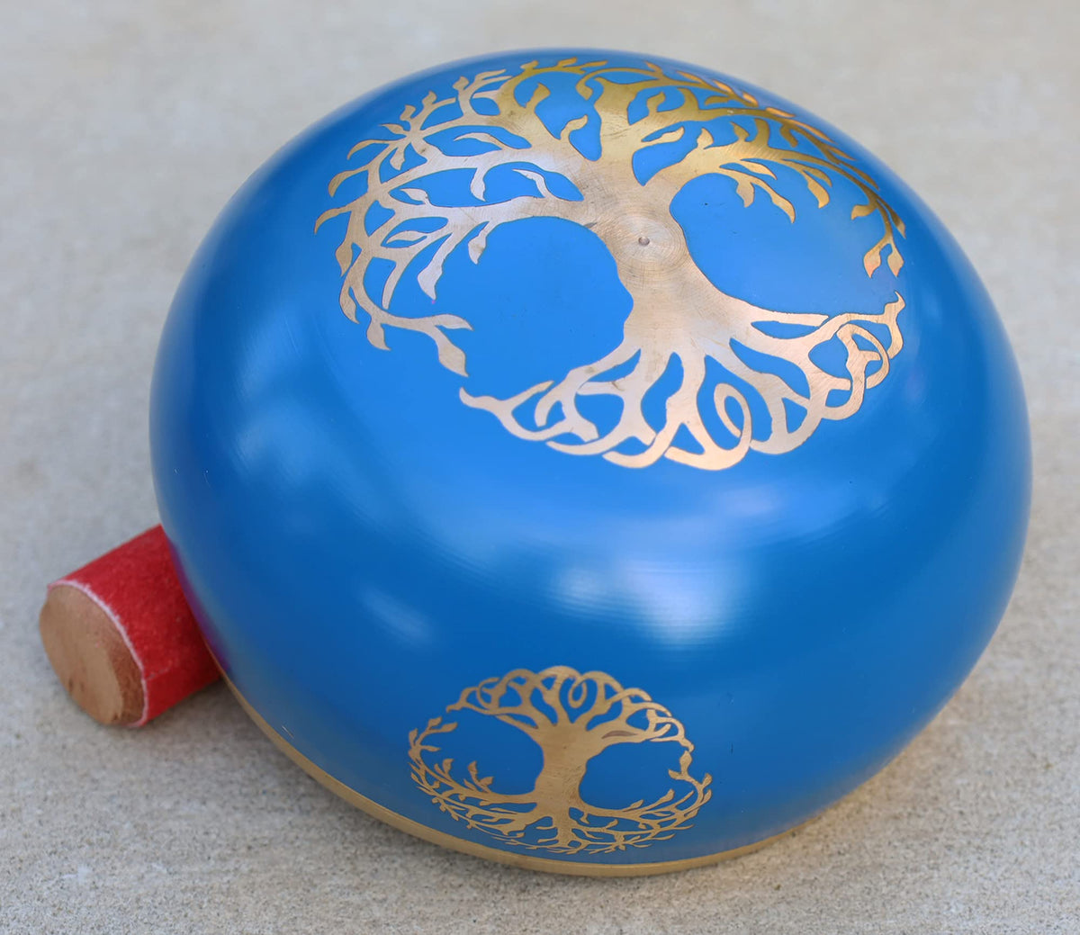 Tibetan Tree Of Life Singing Bowl Mallet Cushion Set ~ For Meditation (Turquoise)