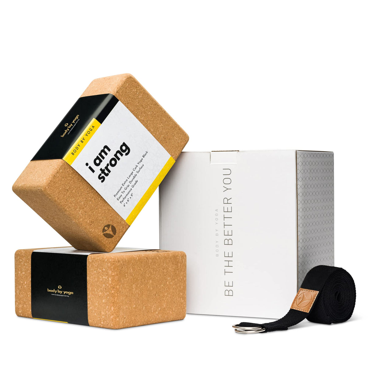 Cork Yoga Blocks 2 Pack (I Am Strong)
