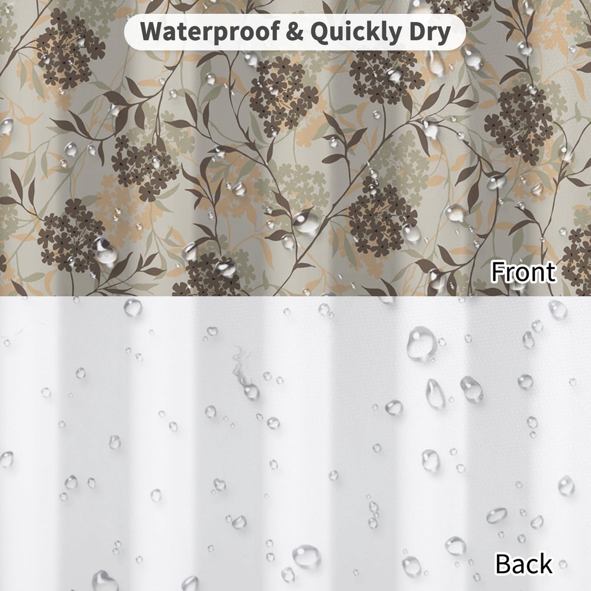 Botanical Shower Curtain with Hooks (Vintage Botanical)