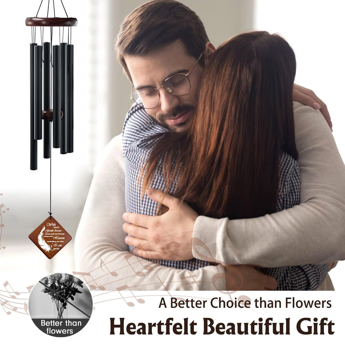 Memorial Wind Chimes for Loss of Loved One (36"Memorial Love)