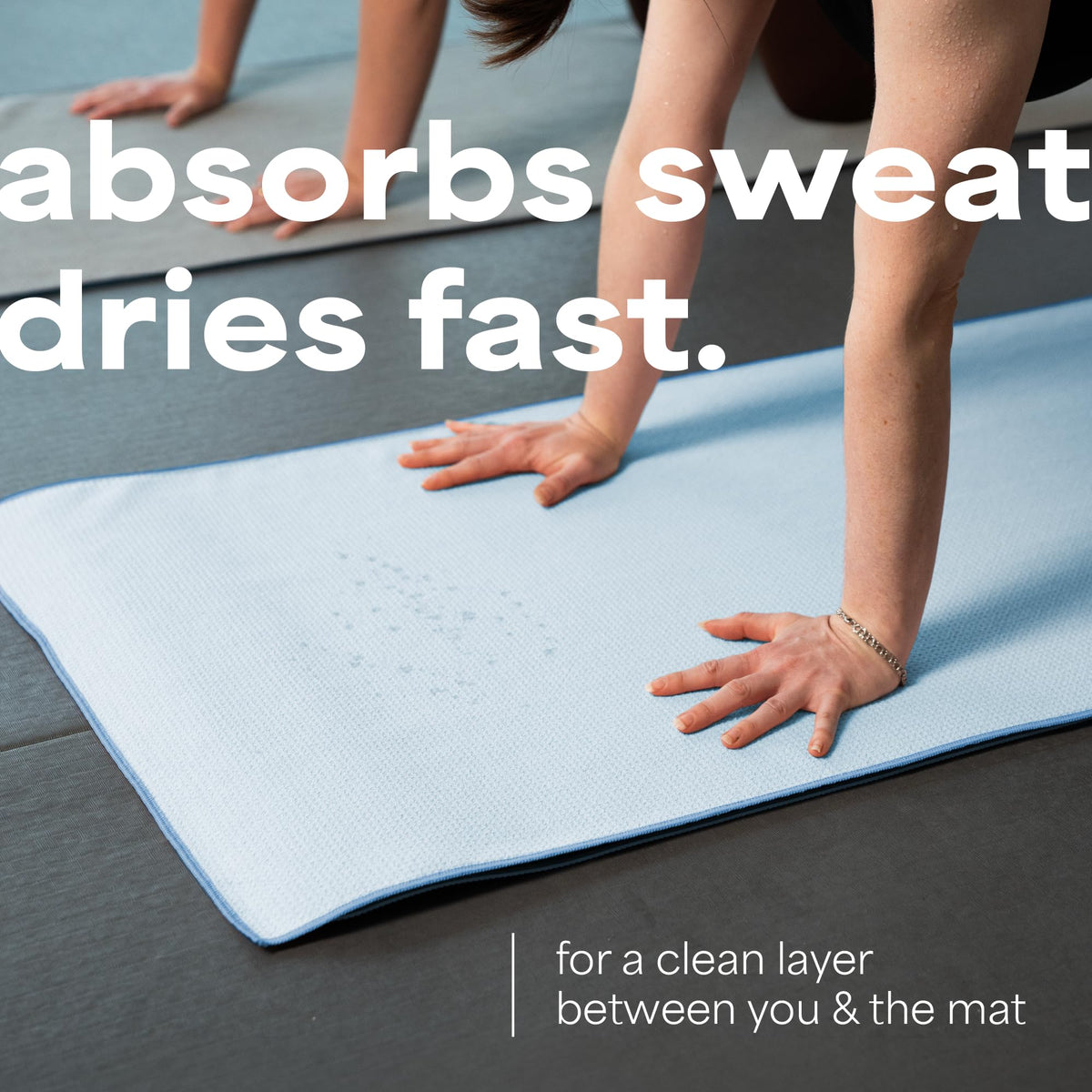 Aura Microfiber Yoga Mat Towel with Grip (Blue)