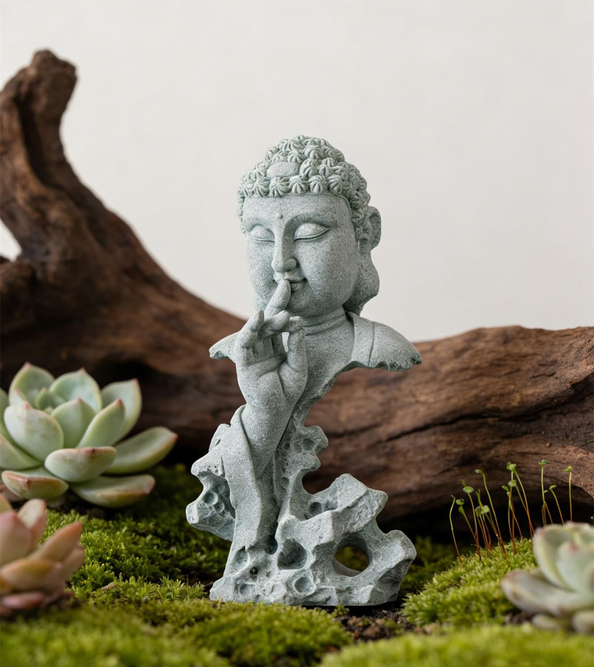 Meditating Buddha Statue Thinker Buddha Sculpture Aquarium Zen Figurine (Fs)
