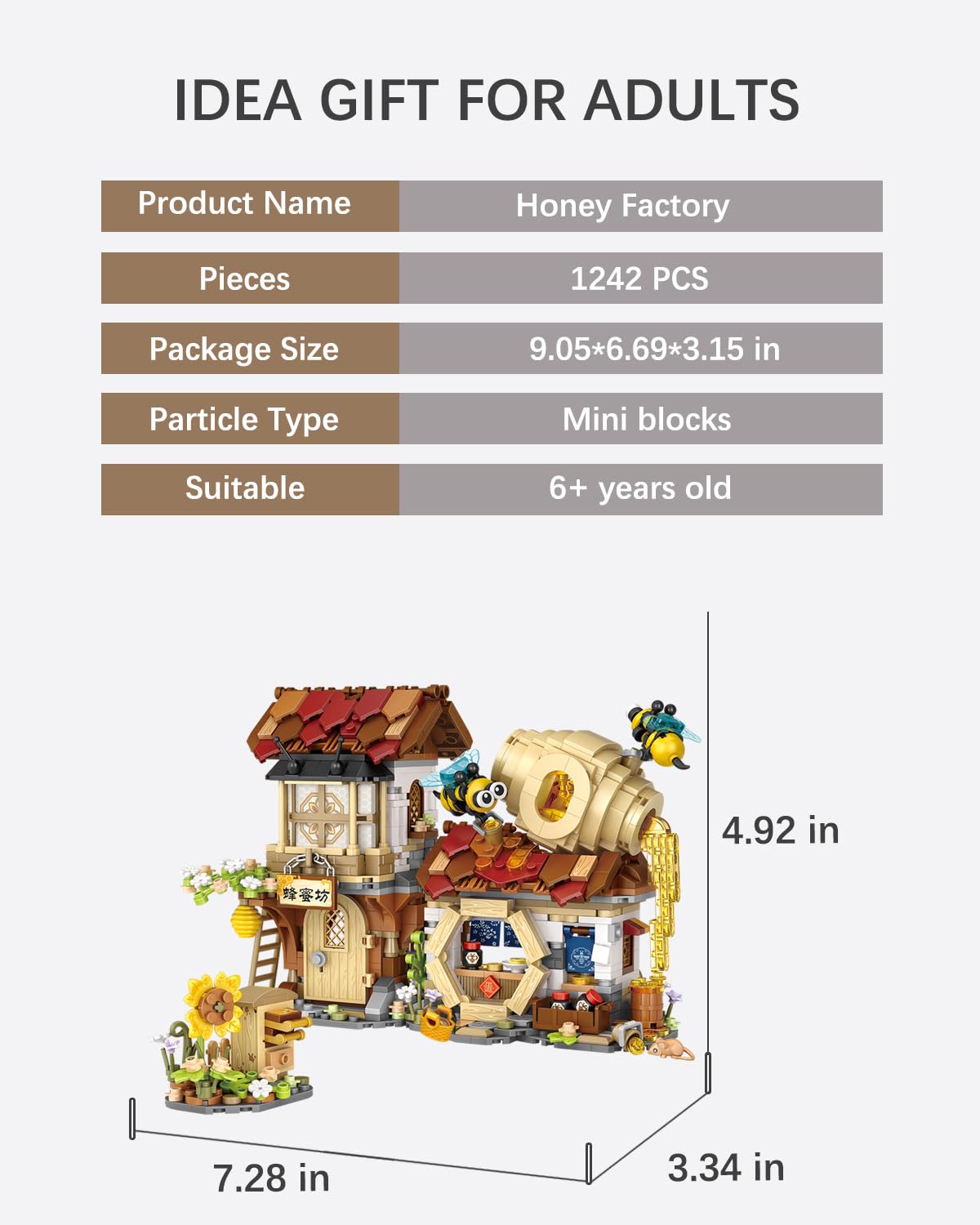 City Street View Honey Workshop Mini Building Blocks Set 1242 pcs (1943)