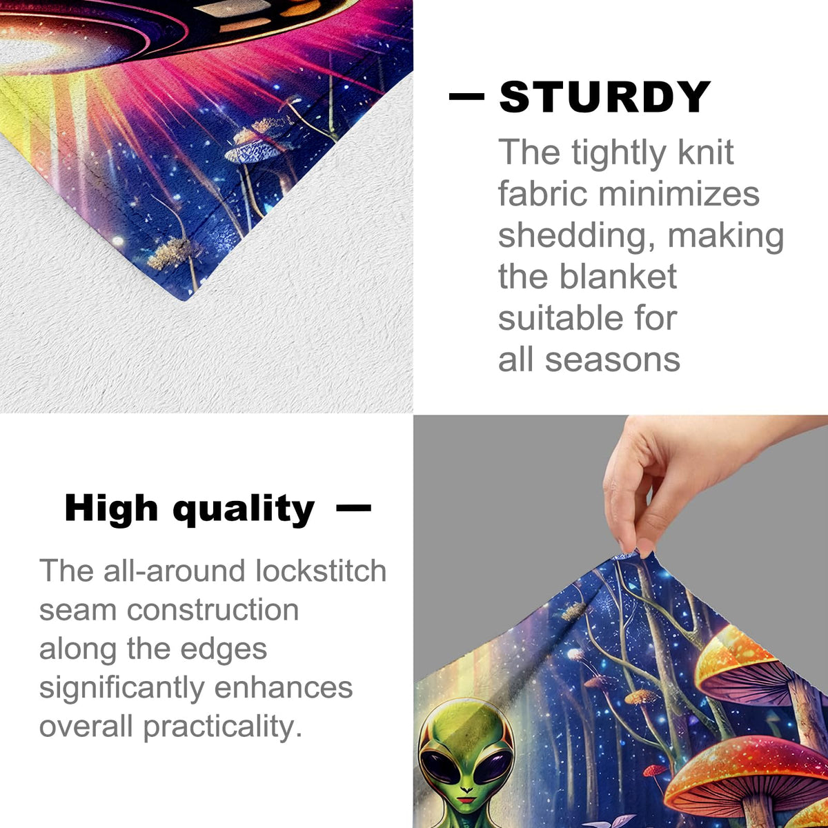 Alien UFO Blanket for Sci (80x60 Inch / Alien)