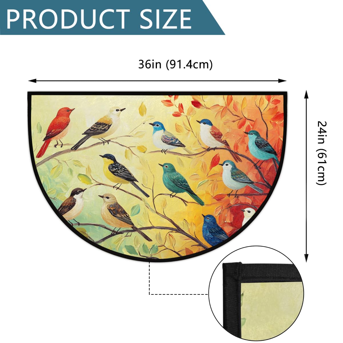 Front Door Mat Indoor Outdoor Entrance (A-2 Vintage Bird)