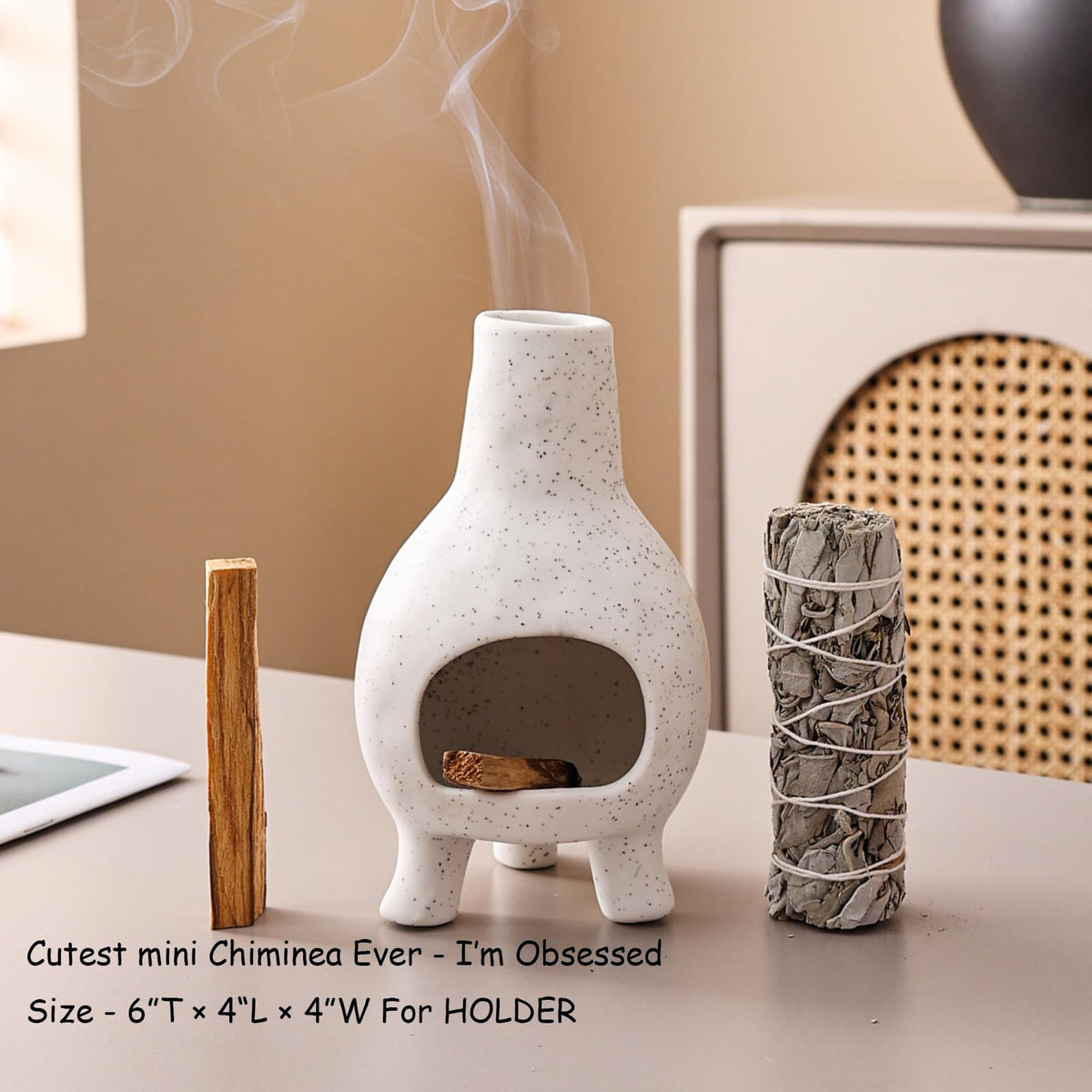 Palo Santo Holder Burner for Meditation Decor (White Black)