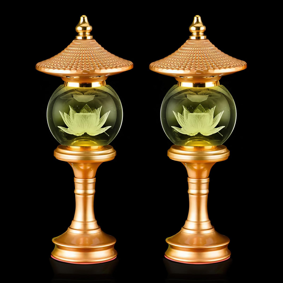 Lotus Lamp 7 Color Crystal Buddha Light Altar Yoga Spiritual Gift (Z2-1-10inch)