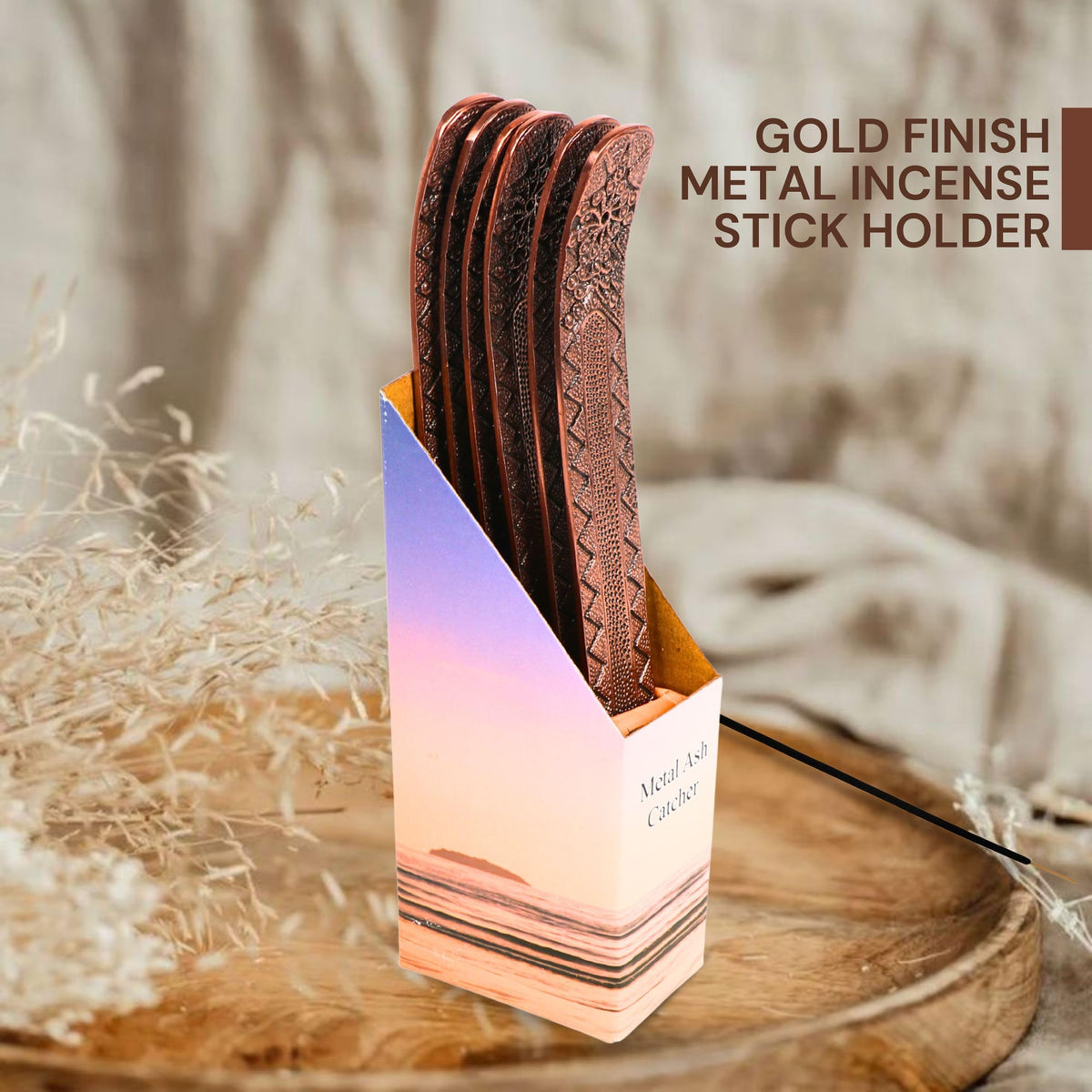 Set of 6 Metal Incense Stick Holders 9.5 (Ash / 6 counts)