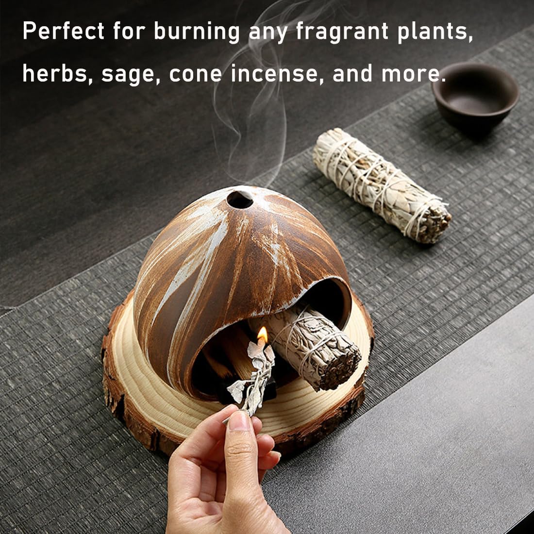 Ceramic Incense Holder (Brown 01)