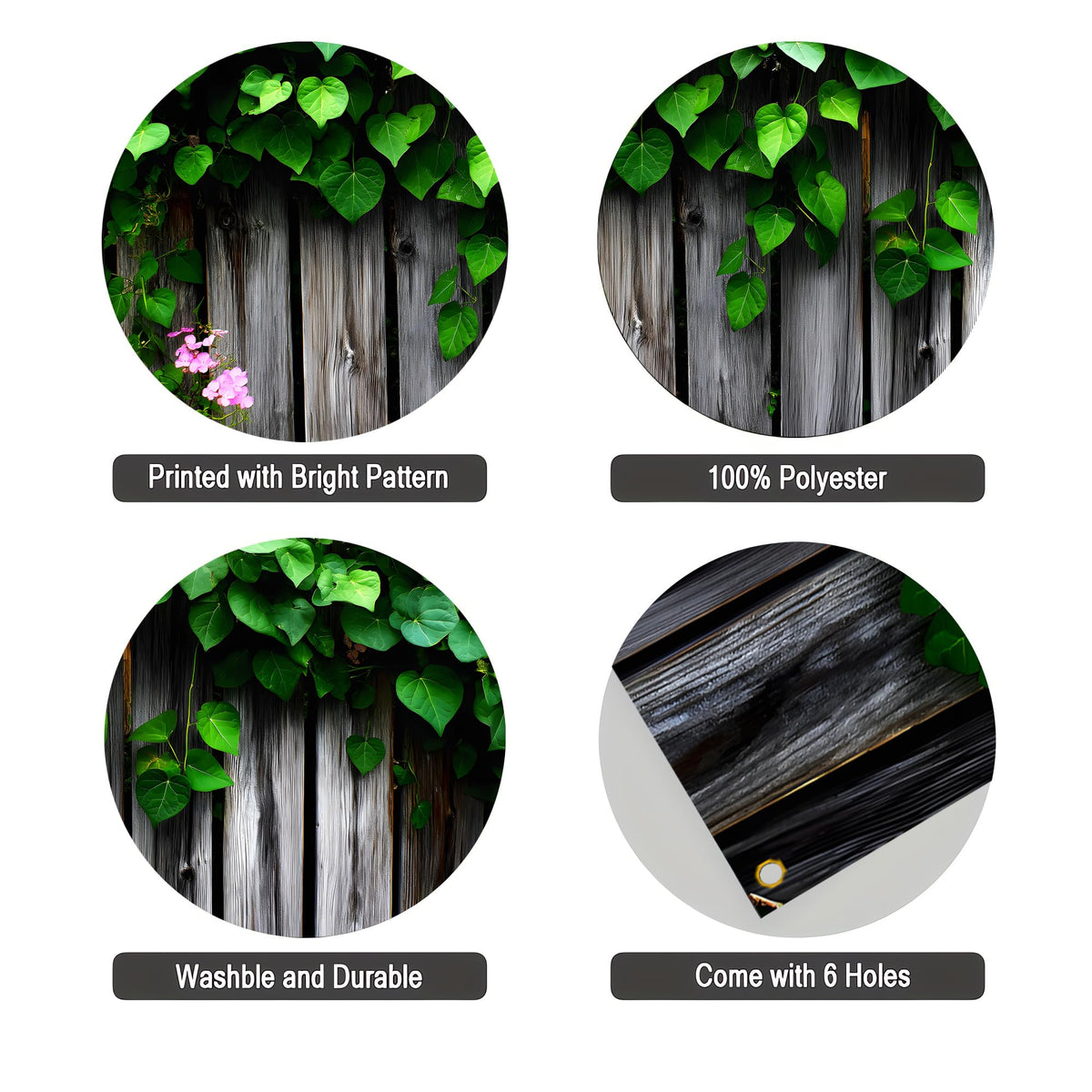 Garden Garage Door Banner 6 x 13 FT (Wooden planks)