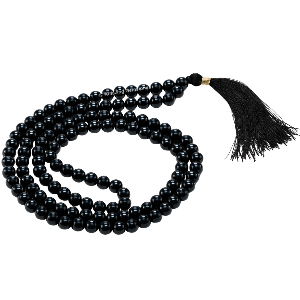 Black Obsidian Mala Beads (Black Obsidian / Plain)