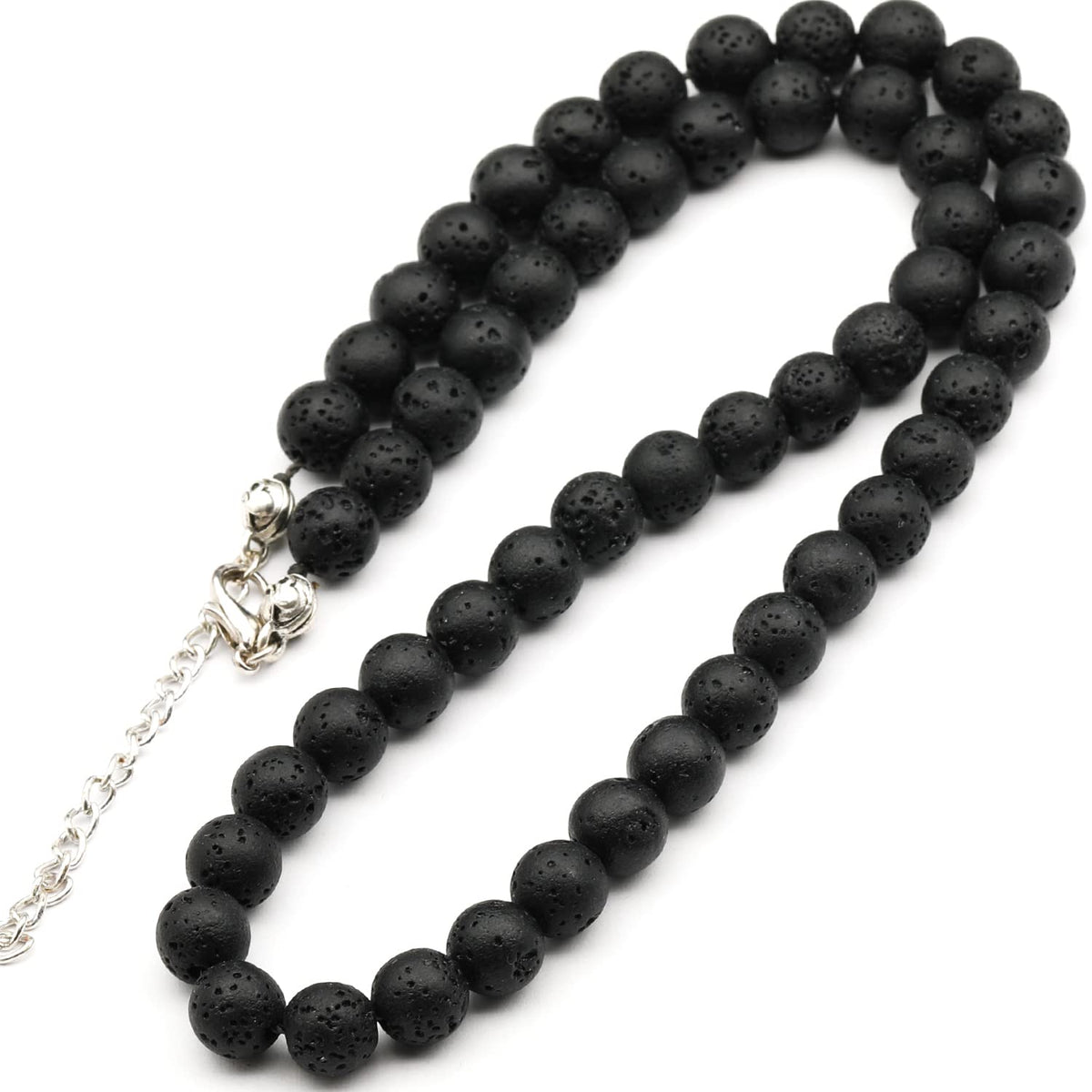 Natural Lava Stone Beaded Choker Necklace (Lava Stone / 26 Inches)