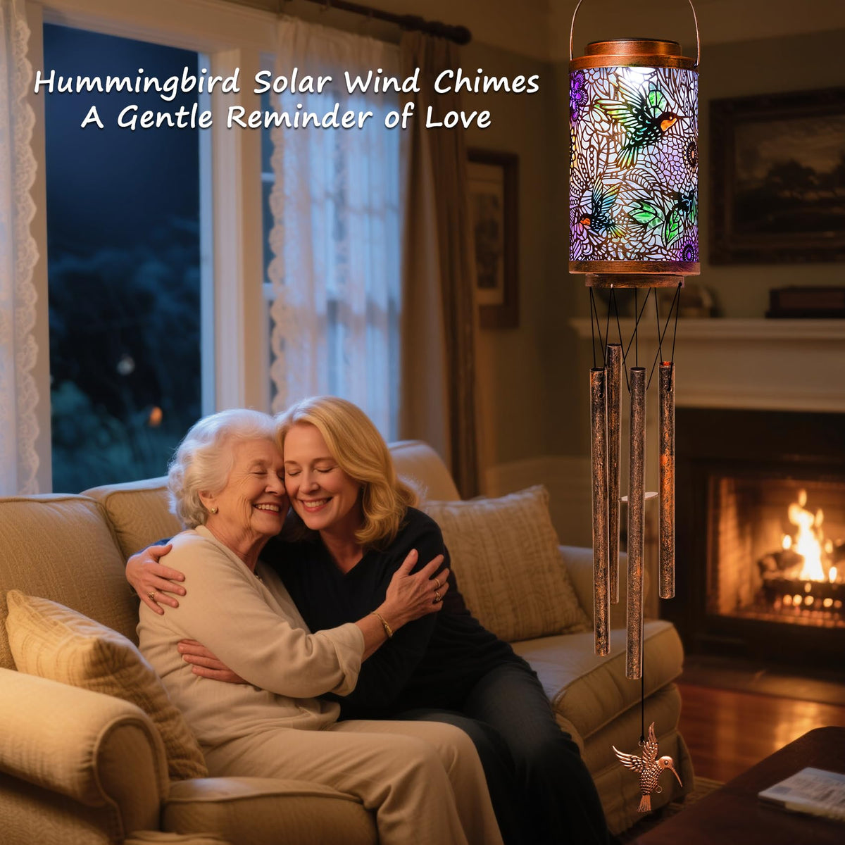 Hummingbird Solar Wind Chimes for Outside