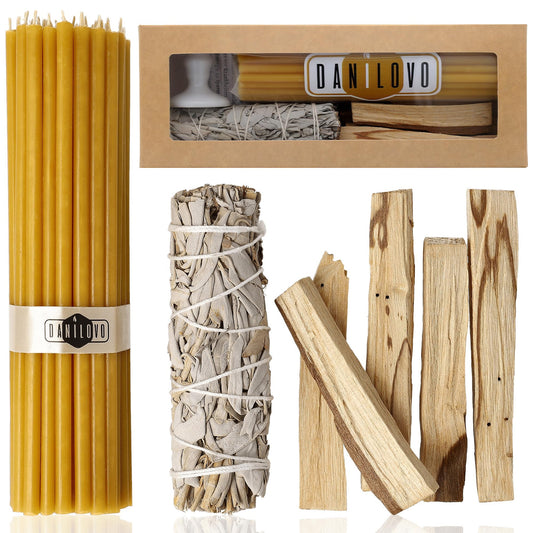 Smudging Kit 5 Palo Santo Sticks (Yellow / Without Candle holder)