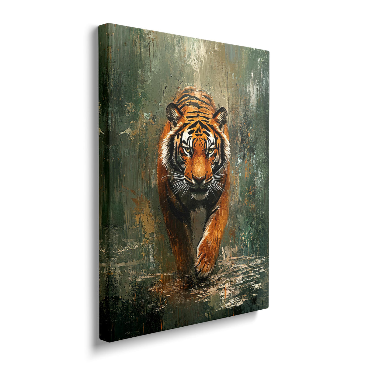 Tiger Canvas Wall Art Wildlife Animal Print Painting Framed ArtWork 12"x16" (Tiger / 16"L x 12"W)