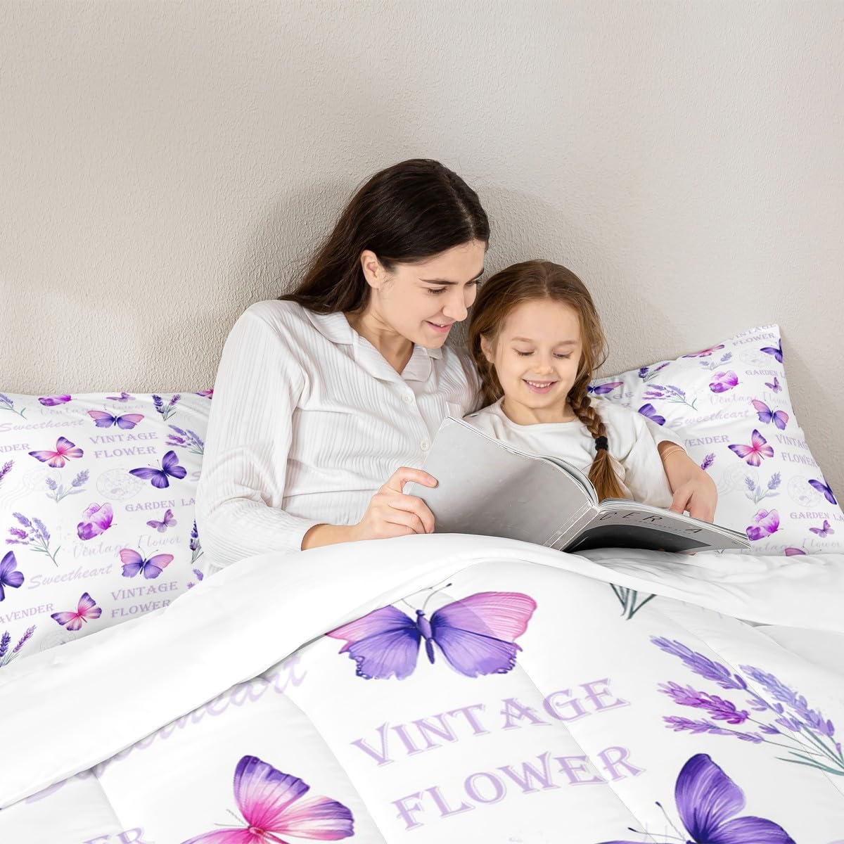 Girls Butterfly Comforter Set Full Size Bedding Set (Multi 820 / Full)